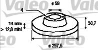 Valeo 186147 - Тормозной диск autospares.lv