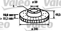 Valeo 186156 - Тормозной диск autospares.lv