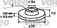 Valeo 186169 - Тормозной диск autospares.lv