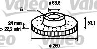 Valeo 186165 - Тормозной диск autospares.lv