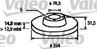 Valeo 186168 - Тормозной диск autospares.lv