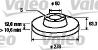 Valeo 186180 - Тормозной диск autospares.lv