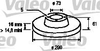 Valeo 186136 - Тормозной диск autospares.lv