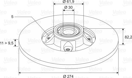 Valeo 186896 - Тормозной диск autospares.lv