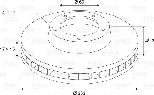 Valeo 186805 - Тормозной диск autospares.lv