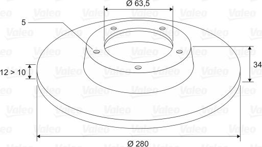Valeo 186834 - Тормозной диск autospares.lv