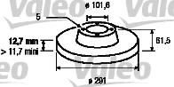 Valeo 186310 - Тормозной диск autospares.lv