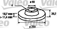 Valeo 186257 - Тормозной диск autospares.lv