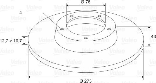 Valeo 186202 - Тормозной диск autospares.lv