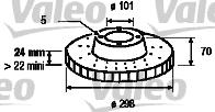 Valeo 186284 - Тормозной диск autospares.lv