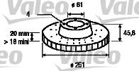 Valeo 186287 - Тормозной диск autospares.lv