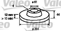 Valeo 186232 - Тормозной диск autospares.lv