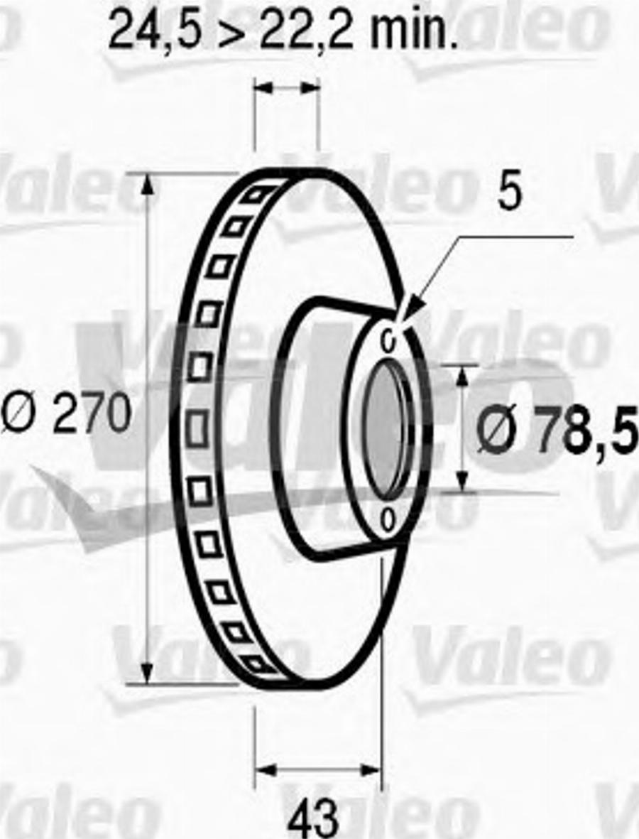 Valeo 186 279 - Тормозной диск autospares.lv