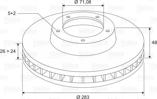 Valeo 186746 - Тормозной диск autospares.lv