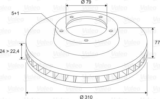 Valeo 186732 - Тормозной диск autospares.lv