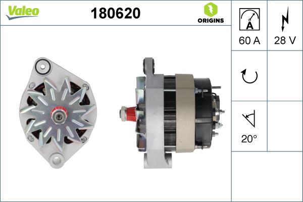 Valeo 180620 - Генератор autospares.lv