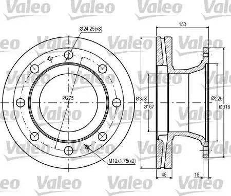 Valeo 187098 - Тормозной диск autospares.lv