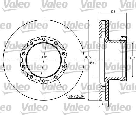 Valeo 187049 - Тормозной диск autospares.lv