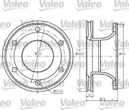 Valeo 187044 - Тормозной диск autospares.lv