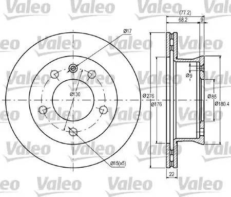 Valeo 187041 - Тормозной диск autospares.lv