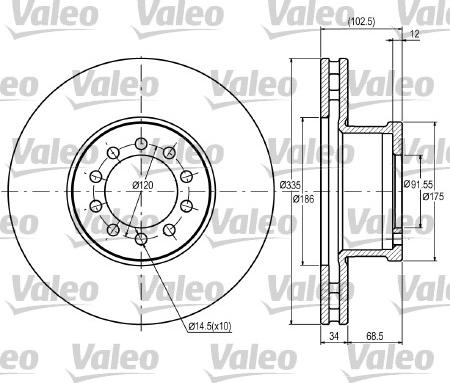 Valeo 187043 - Тормозной диск autospares.lv