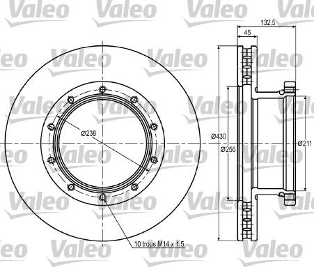 Valeo 187051 - Тормозной диск autospares.lv