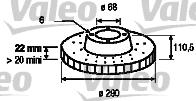 Valeo 187058 - Тормозной диск autospares.lv