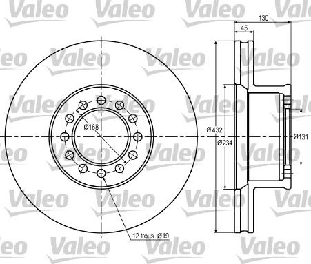 Valeo 187052 - Тормозной диск autospares.lv
