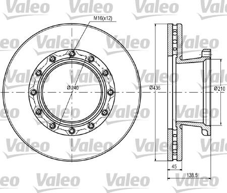 Valeo 187069 - Тормозной диск autospares.lv