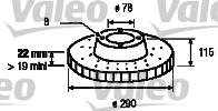 Valeo 187061 - Тормозной диск autospares.lv