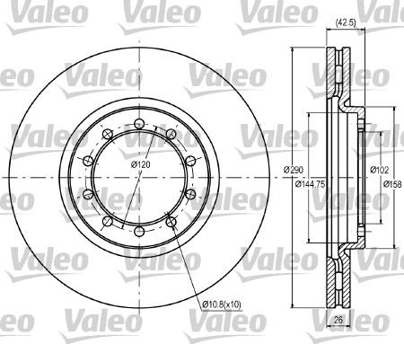 Valeo 187062 - Тормозной диск autospares.lv