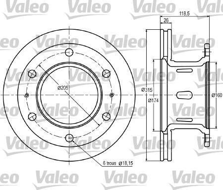 Valeo 187006 - Тормозной диск autospares.lv