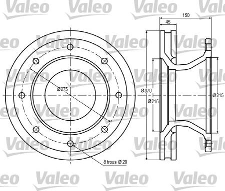 Valeo 187008 - Тормозной диск autospares.lv