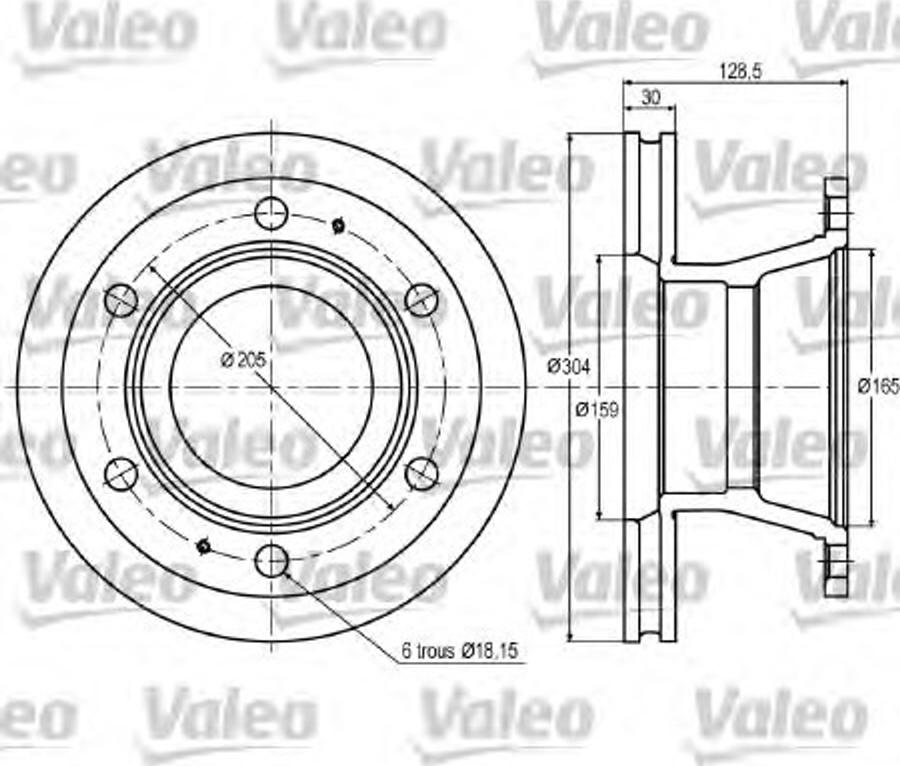 Valeo 187 003 - Тормозной диск autospares.lv