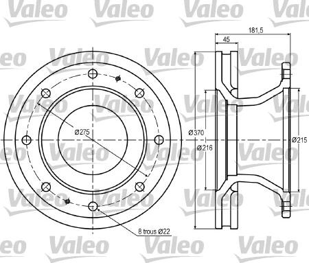 Valeo 187007 - Тормозной диск autospares.lv