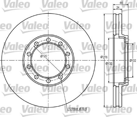 Valeo 187019 - Тормозной диск autospares.lv