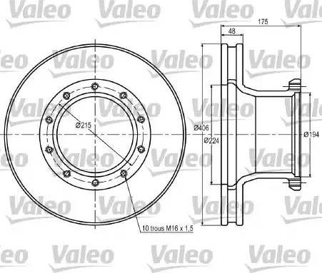 Valeo 187013 - Тормозной диск autospares.lv