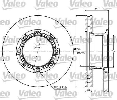 Valeo 187083 - Тормозной диск autospares.lv