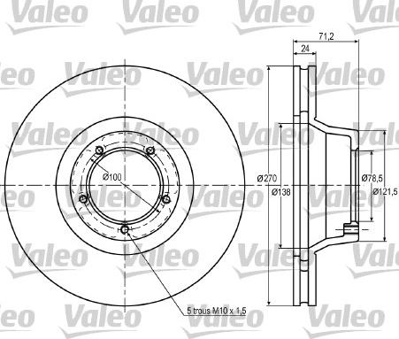 Valeo 187030 - Тормозной диск autospares.lv