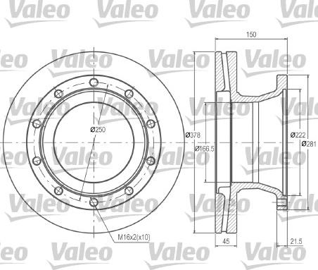 Valeo 187021 - Тормозной диск autospares.lv