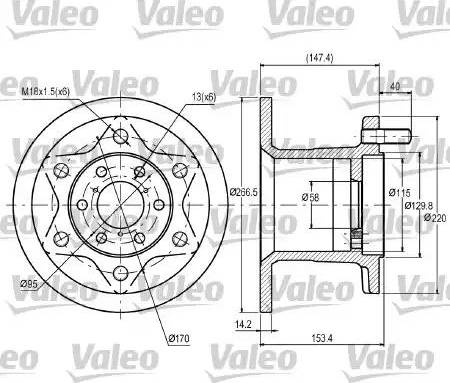 Valeo 187028 - Тормозной диск autospares.lv