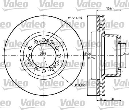 Valeo 187075 - Тормозной диск autospares.lv