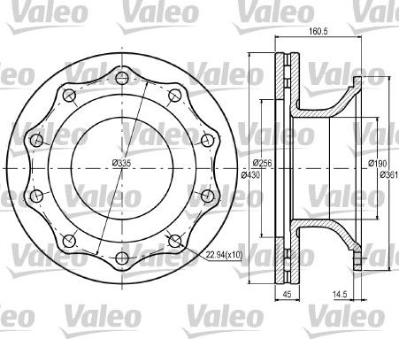 Valeo 187072 - Тормозной диск autospares.lv