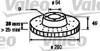 Valeo 187155 - Тормозной диск autospares.lv