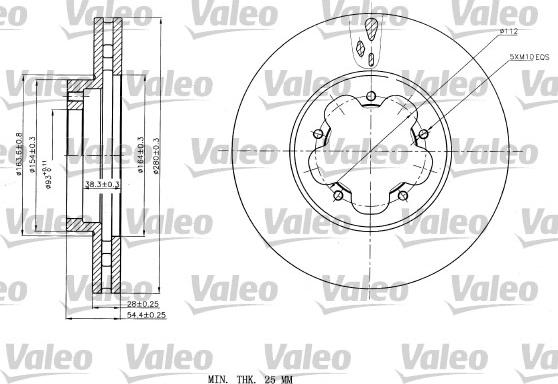 Valeo 187150 - Тормозной диск autospares.lv
