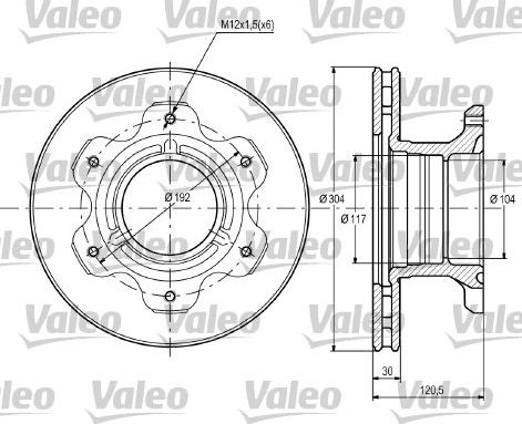 Valeo 187107 - Тормозной диск autospares.lv