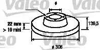 Valeo 187130 - Тормозной диск autospares.lv