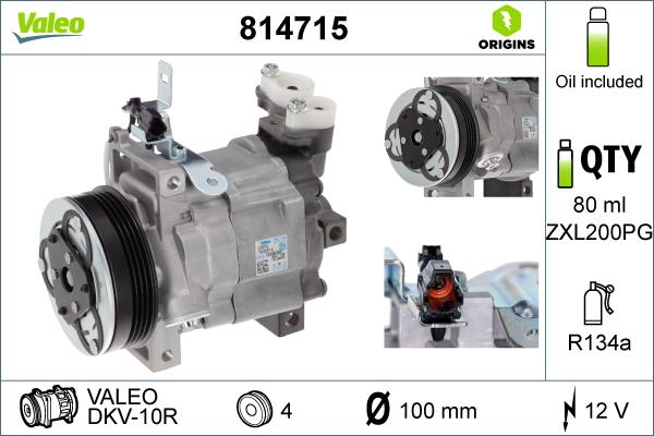 Valeo 814715 - Компрессор кондиционера autospares.lv