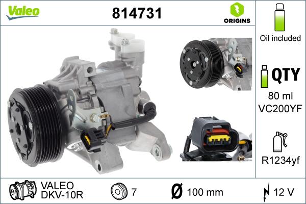 Valeo 814731 - Компрессор кондиционера autospares.lv