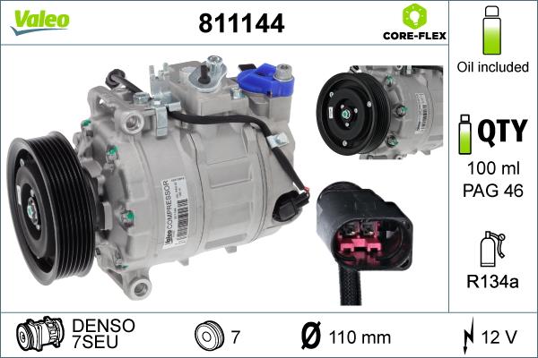 Valeo 811144 - Компрессор кондиционера autospares.lv